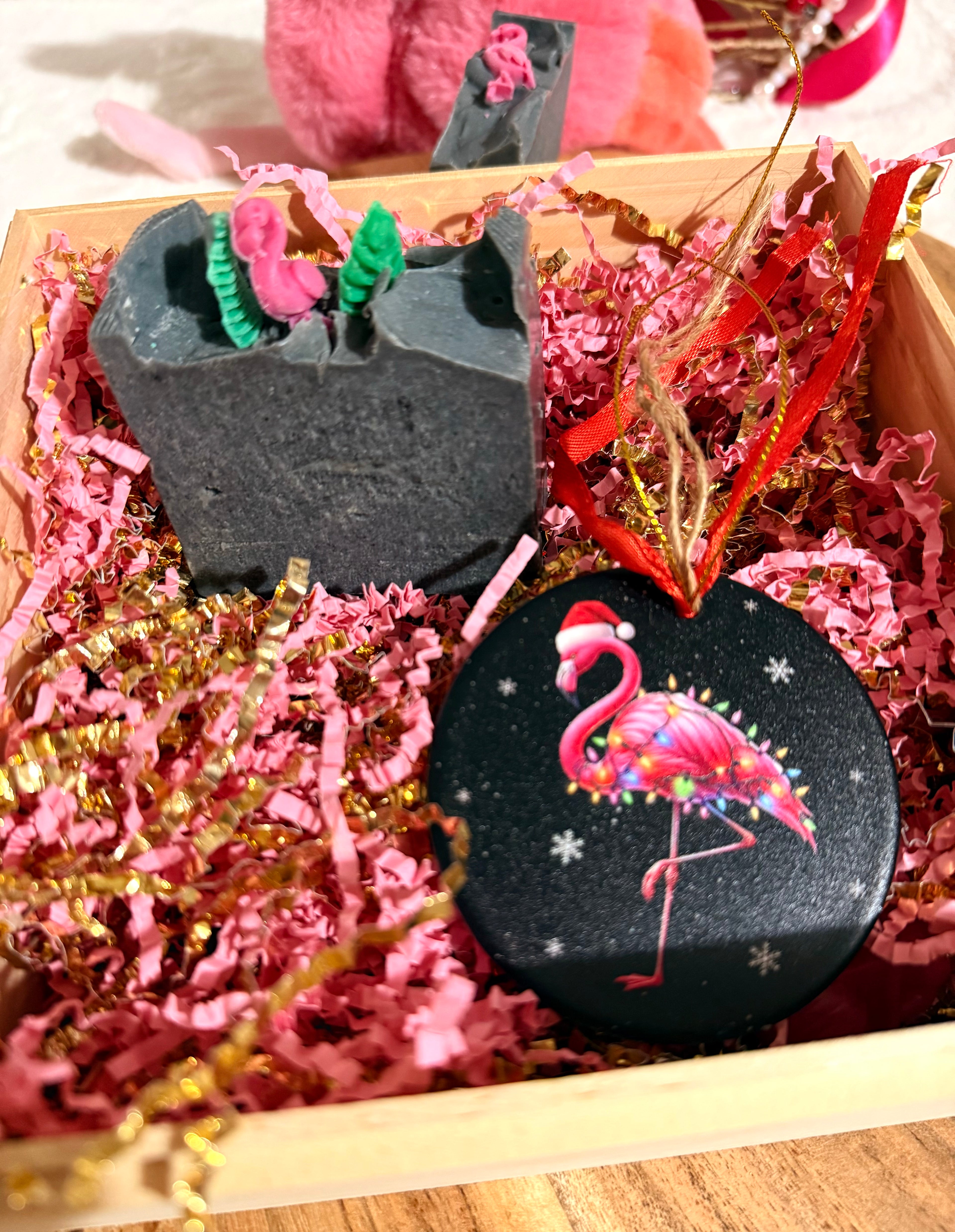 Flamingo Night Charcoal Soap - Christmas Gift Edition