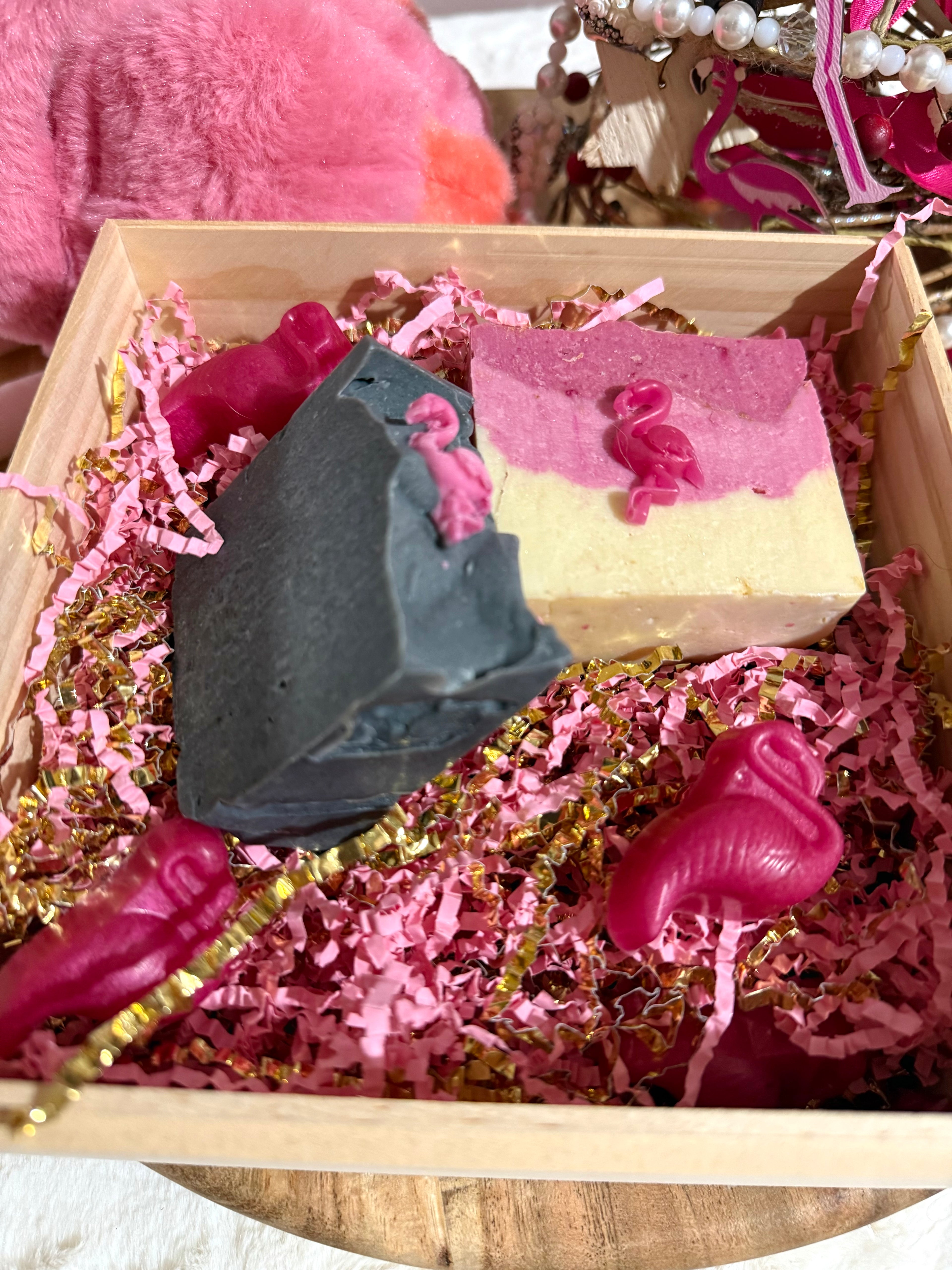 Flamingo Collection Duo – Rose & Charcoal Soaps