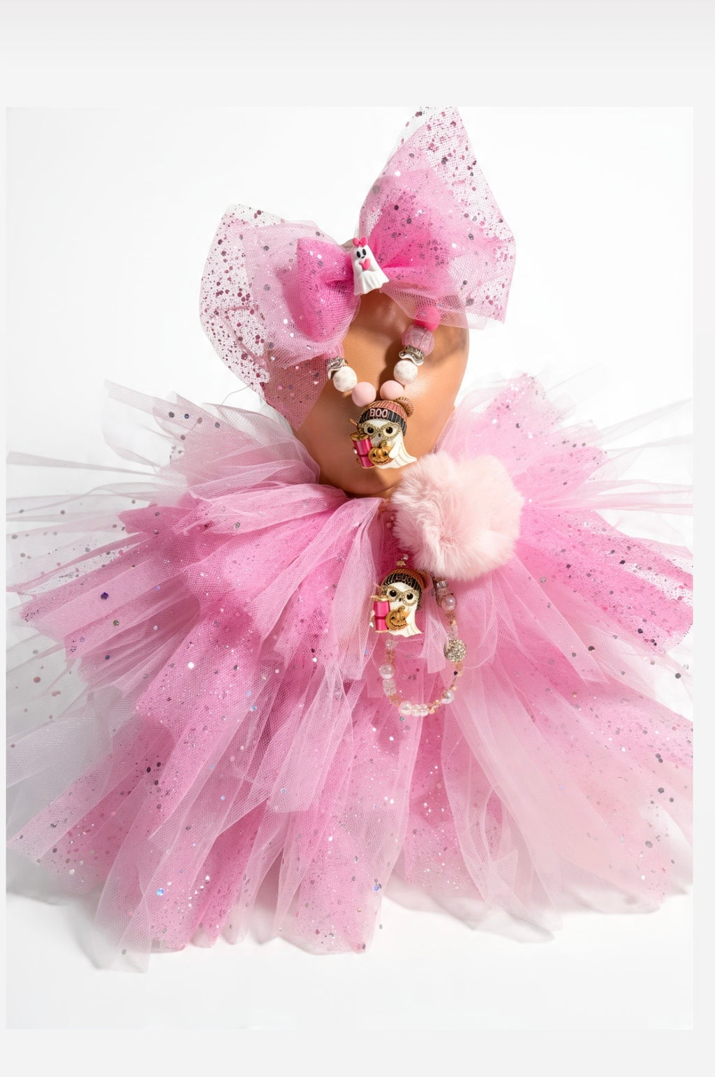 Pink Ghost Tutu & Matching Hair Bow 🎀👻