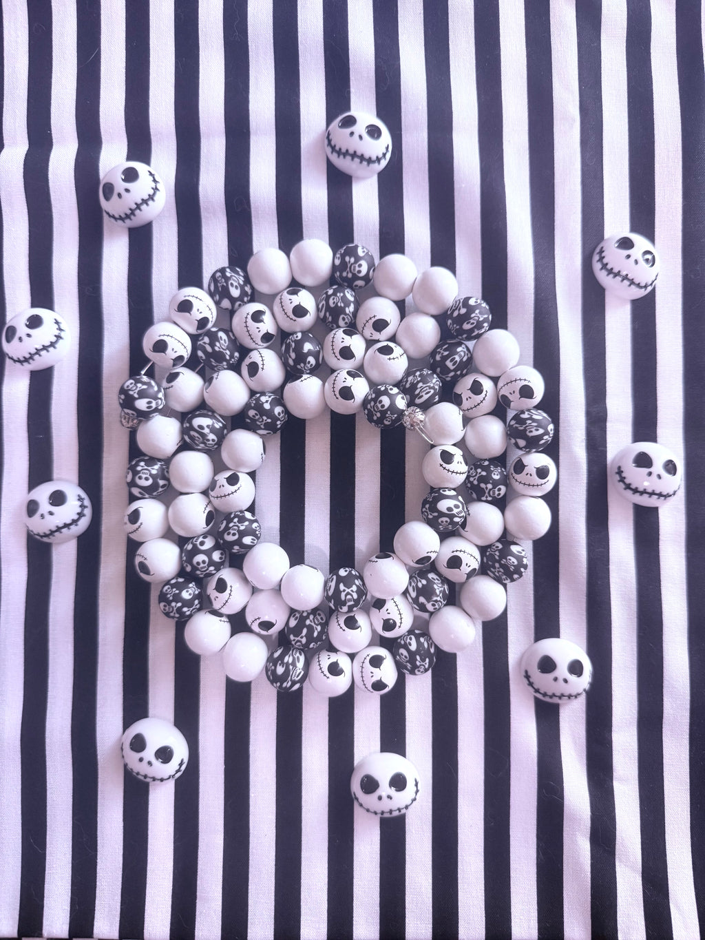 Jack Skellington Spiral Stack Beaded Collar