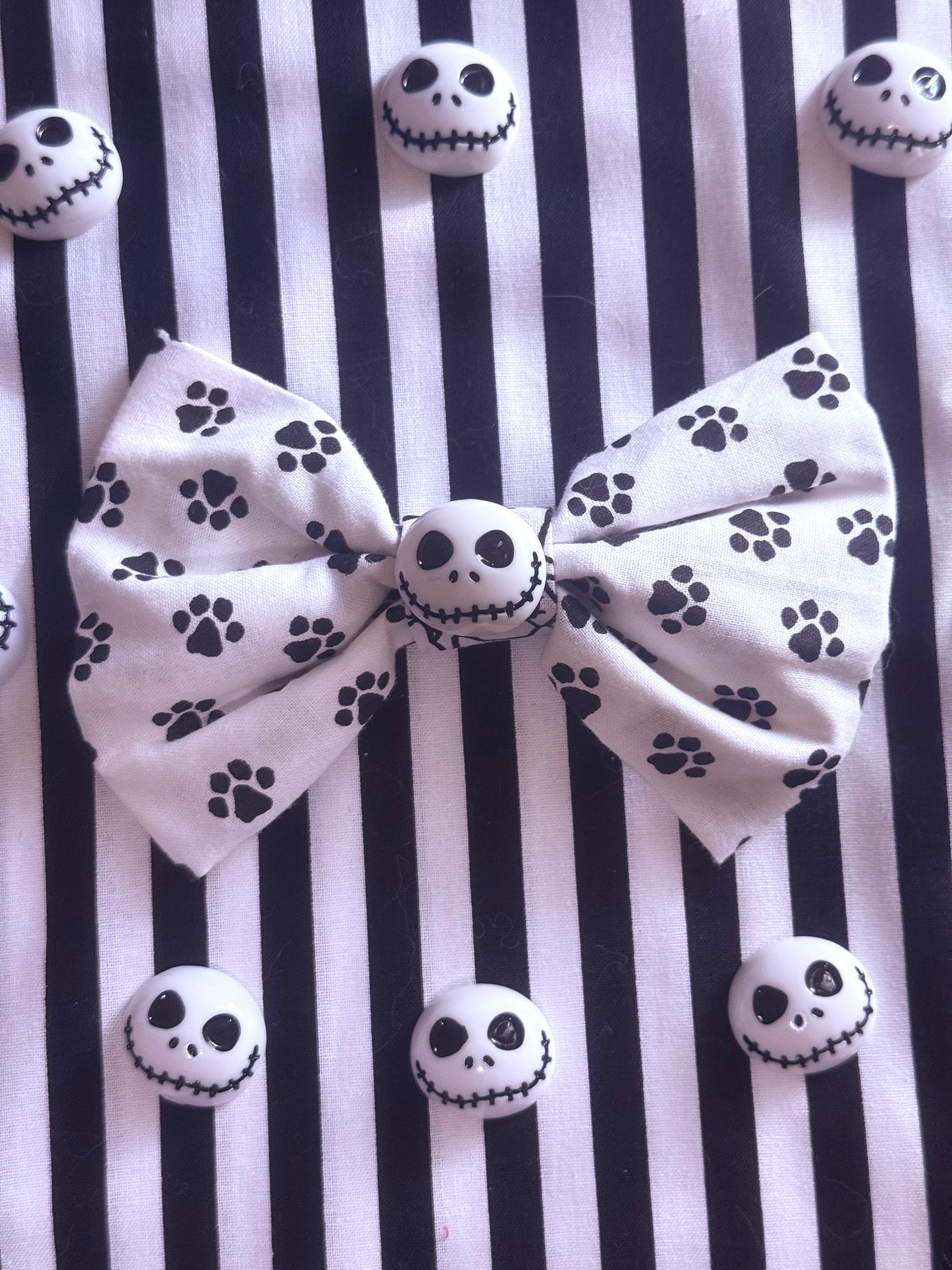 Jack Skellington Summerween Paw Bow