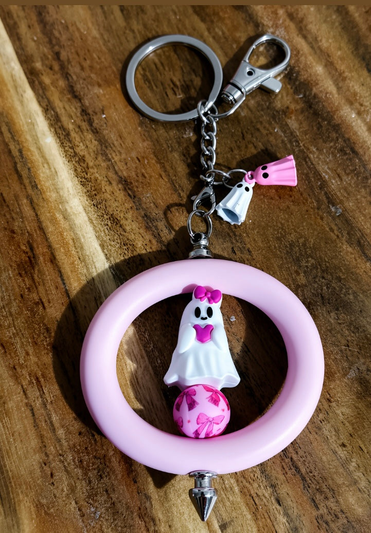 Ghost Beaded Keychain – Summerween Collection 👻