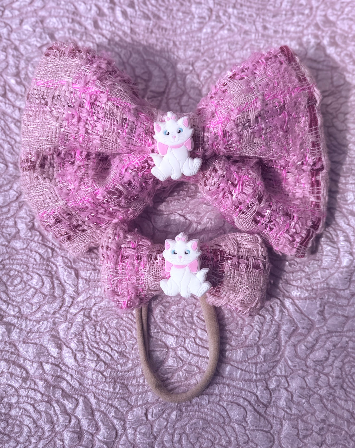 Marie’s Pink Tweed Bow