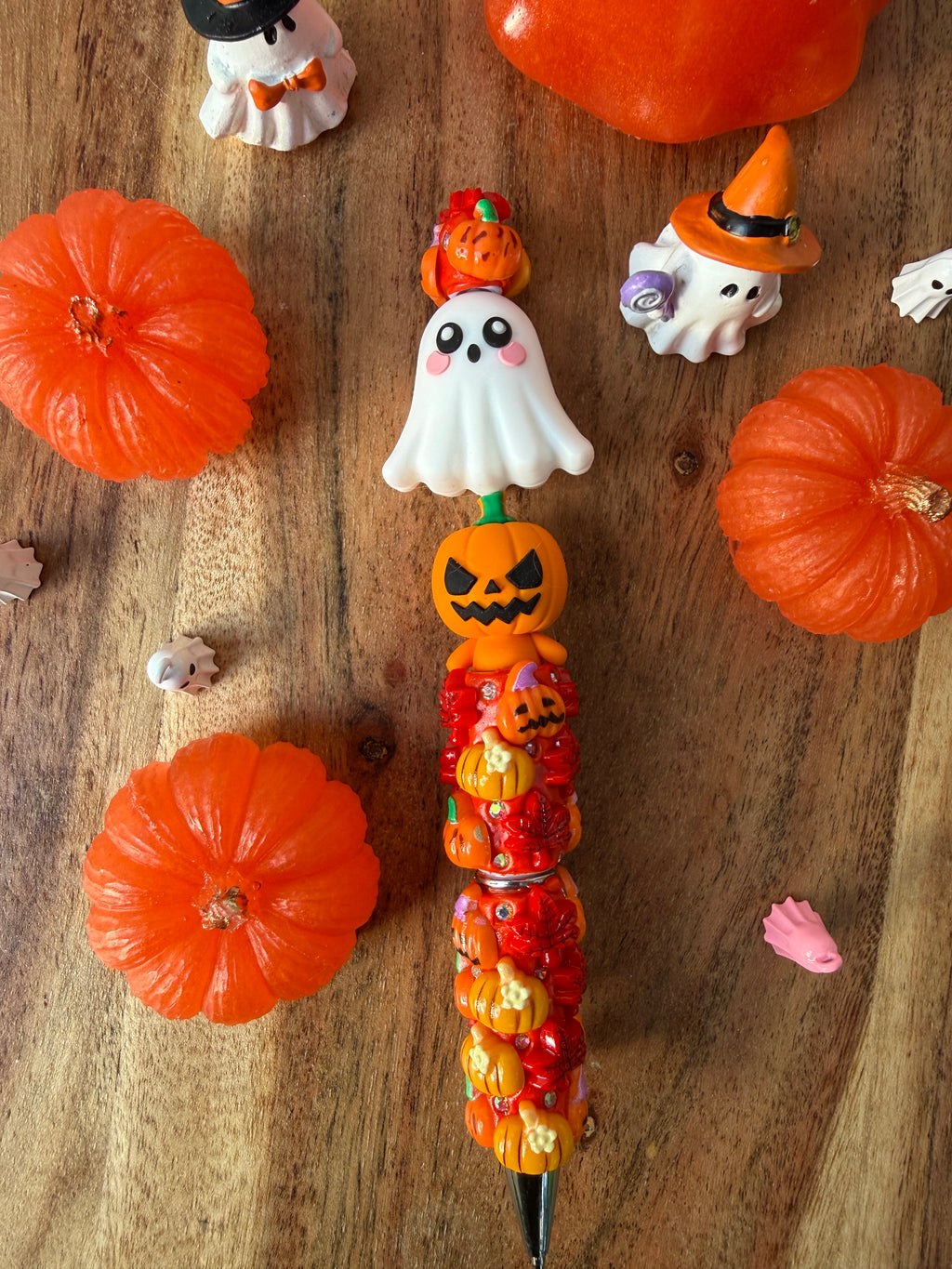 Halloween Statement Beaded Pens – Pumpkin & Ghost Collection