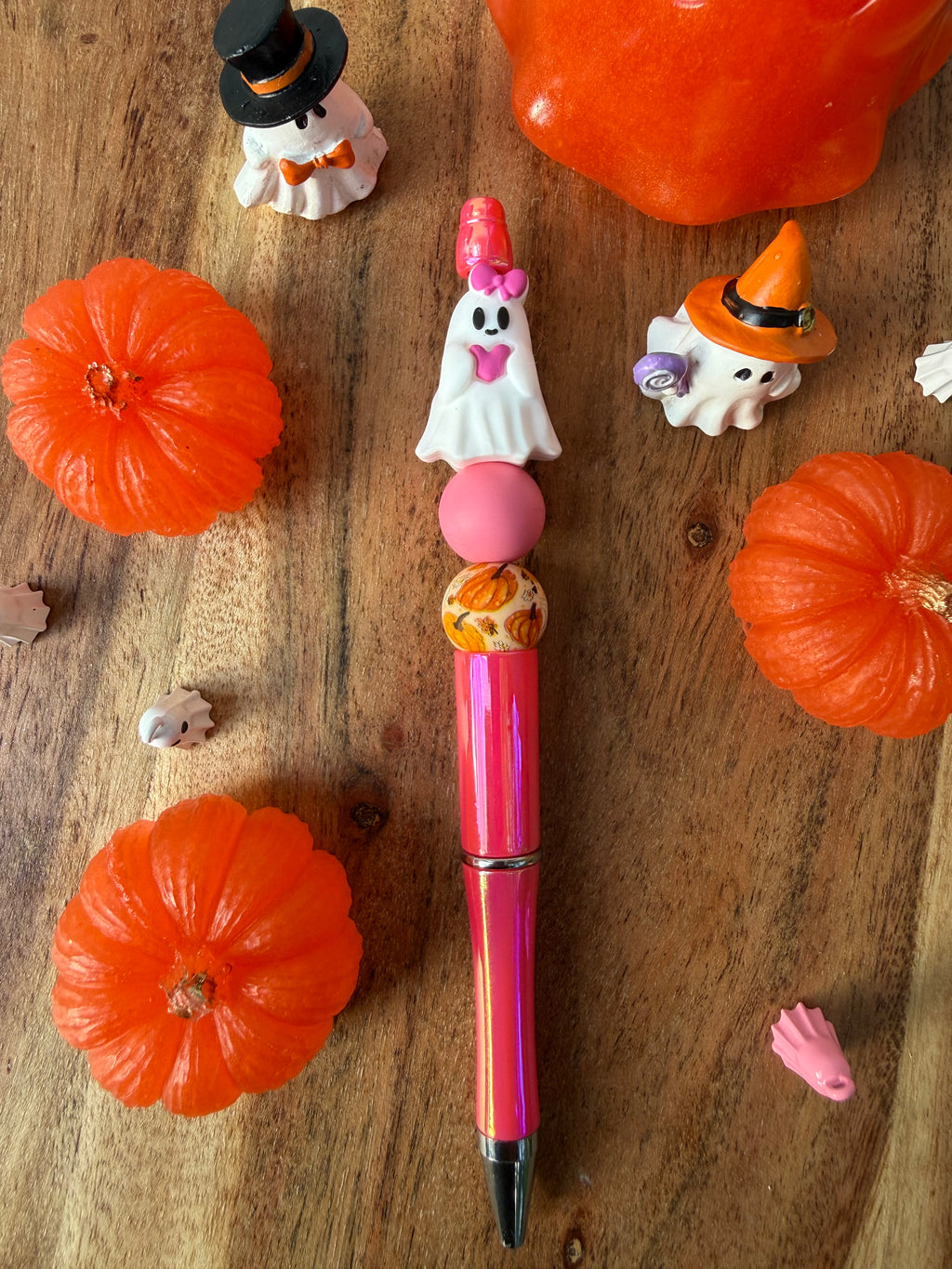 Halloween Statement Beaded Pens – Pumpkin & Ghost Collection