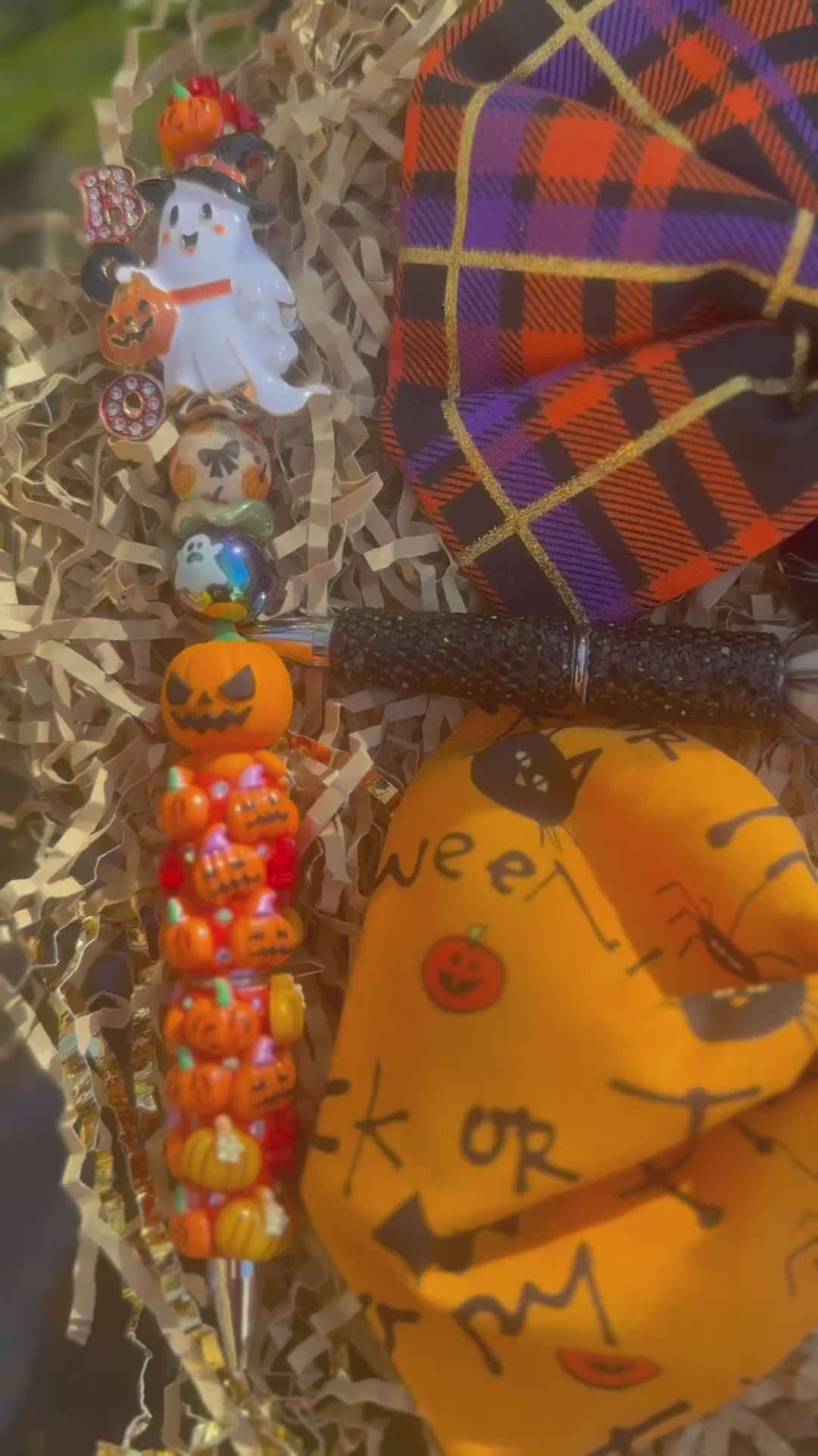 Halloween Bow with Pumpkin Charm 🎃